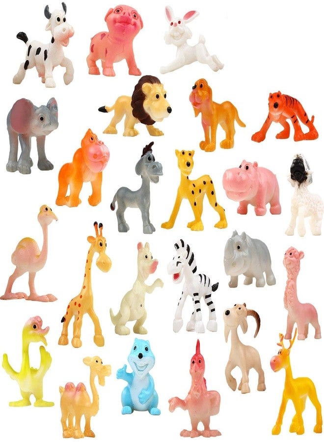 SHORO Cartoon Animal, Mini Plastic Wild Animals Models Toys Kit, Jungle Animal Figures Set for Children Educational Toy (Wild Animal, 24, Count) - Image 1